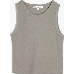 Kolsuz Bisiklet Yaka Crop Atlet