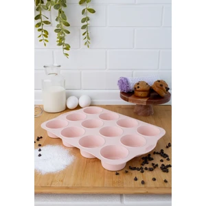 SL30 Pembe Renk 12'lı Silindir Muffın Kuru Pasta ve Kek Kalıpları