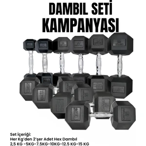Hex Dambıl Set (2,5KG-15KG)