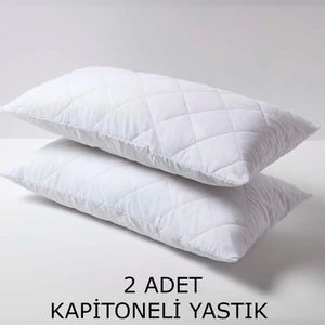Teksnil Home | Yumuşak Kapitone Yastık 800 Gram | Fermuarlı Yastık Kılıflı | 50 x 70  cm  |  2 Adet Kabarık Yastık Sırt Veya Yan Uyuyanlar Için