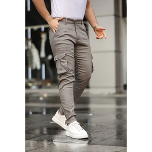Serseri Jeans Bej Renk Körüklü Paçası Lastiksiz Kargo Pantolon