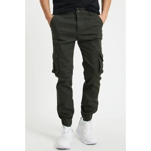 Slim Fit Körüklü Cep Paça Lastikli Esnek Kumaş Erkek Kargo Pantolon