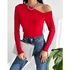 peri tower Kadın Tek Omuz Detaylı Bluz