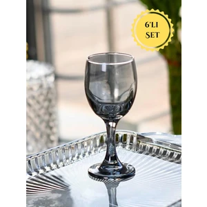 Fair Home Füme Renk Kahve Yanı Ayaklı Bardak Seti – 6 Adet – 135 ml