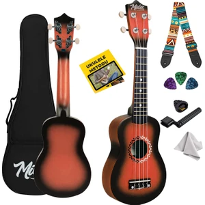 UKX-500RD Sunburs Efektli Maun Soprano Ukulele Full Set
