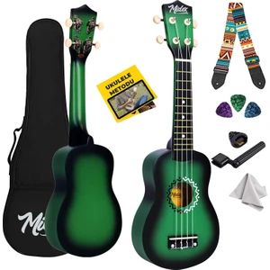 UKX-500GR Sunburs Efektli Maun Soprano Ukulele Full Set