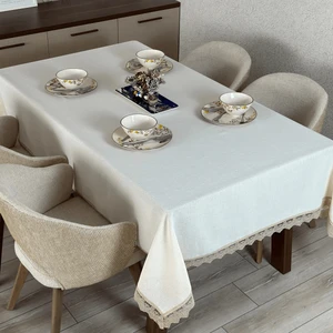 Masa Örtüsü, Leke Tutmayan Yemek Masası Örtüsü, Gardenya Kumaş Masa Örtüsü,krem