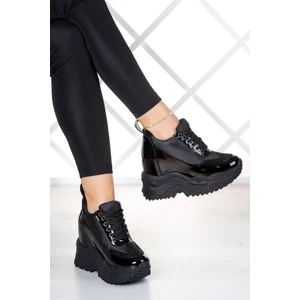 Erkan Saçmacı Tatyana Siyah Taşlı Gizli Dolgu Günlük Ayakkabı