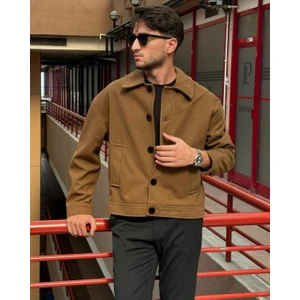 Gömlek yaka, oversize-fit, Old Money Culture, düğmeli, kaşe kumaş ceket 24USEC05