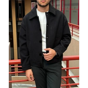 Gömlek Yaka, Oversize-Fit, Old Money Culture, Düğmeli, Kaşe Kumaş Ceket 24USEC05