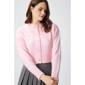 Kadın Tilia Crop Pembe Örgü Hırka