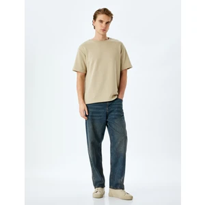 Normal Bel Pamuklu Baggy Jean Pantolon