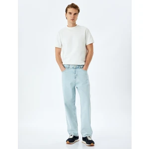 Normal Bel Pamuklu Baggy Jean Pantolon