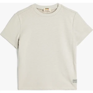 Pamuklu Kısa Kollu Bisiklet Yaka Oversize Basic Tişört