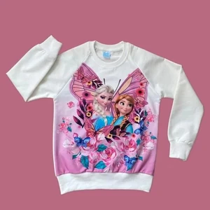 Kız Çocuk Frozen Elsa Karakter Baskılı Sweatshirt