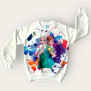 Kız Çocuk Frozen Elsa Karakter Baskılı Sweatshirt