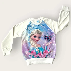 Kız Çocuk Frozen Elsa Karakter Baskılı Sweatshirt