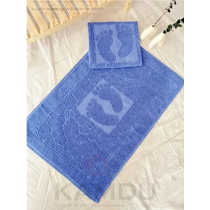 < 1 Adet >  50 x 70 cm  Ayak Paspası, Ayak Desenli Pamuk Paspas, Lavabo Paspası