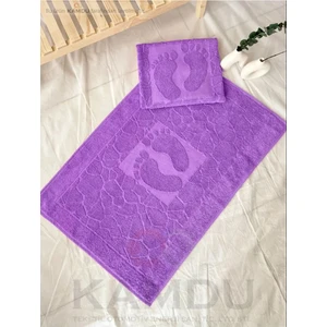 < 1 Adet >  50 x 70 cm  Ayak Paspası, Ayak Desenli Pamuk Paspas, Lavabo Paspası