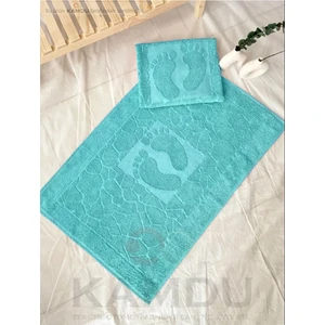 < 1 Adet >  50 x 70 cm  Ayak Paspası, Ayak Desenli Pamuk Paspas, Lavabo Paspası