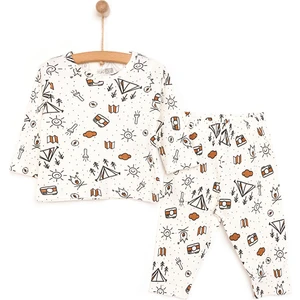 Kaşkorse Uzun Kol Kamp Desenli Pijama Takımı