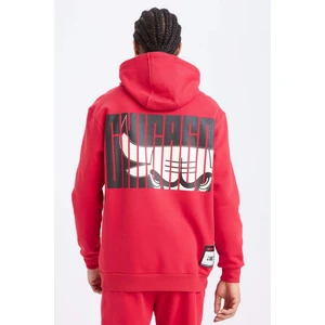 DeFactoFit NBA Chicago Bulls Standart Fit Kapüşonlu Sırt Baskılı Sweatshirt B3884AX25SP