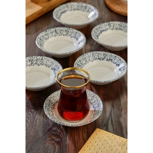 6'lı Çay Tabağı Seti | 6 Farklı Şık Desen | Dayanıklı ve Modern Tasarım
