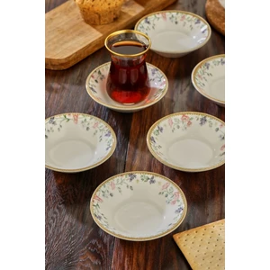 6'lı Çay Tabağı Seti | 6 Farklı Şık Desen | Dayanıklı ve Modern Tasarım
