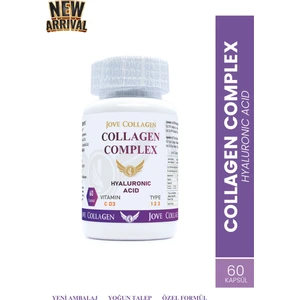 Jove Collagen  Kollajen Komplex Tip 1-2-3 Hidrolize Kollajen Peptit Hyaluronik Asit C ve D3 Vitamini 60 Kapsül