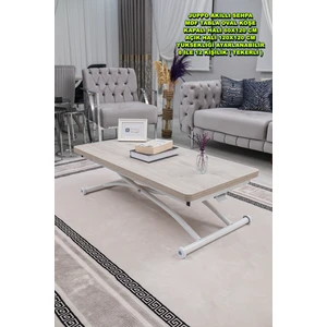 Sehpam Akıllı Akıllı Sehpa Juppo Üst Tabla Mdf Lizbon Oval Köşe Alt Ayak Beyaz Dışa K