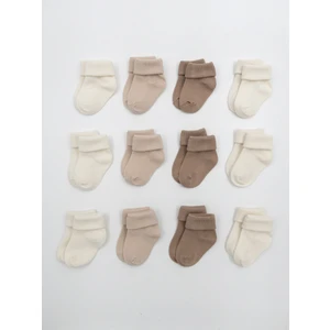 12'li Doğal Bambu Bebek Çorap / Yenidoğan Bebek Çorap