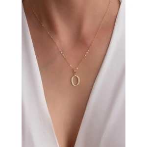 Bayar Gold 14 Ayar Altın O Harfli Plaka Kolye