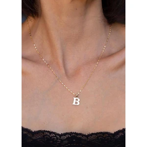 Bayar Gold 14 Ayar Altın B Harf Plaka Kolye
