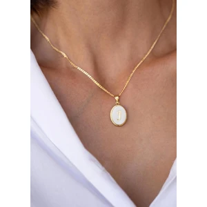 Bayar Gold J Harfli Sedef Kolye