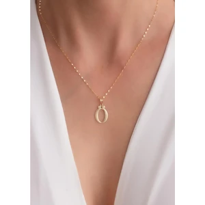 Bayar Gold 14 Ayar Altın Plaka Ö Harf Kolye