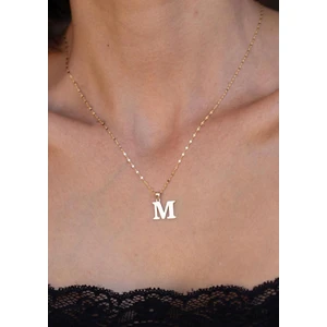 Bayar Gold 14 Ayar Altın M Harf Plaka Kolye