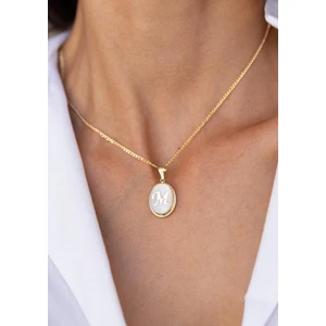 Bayar Gold 14 Ayar Altın M Harfli Sedef Kolye