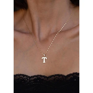 Bayar Gold 14 Ayar Altın T Harfli Plakalı Kolye