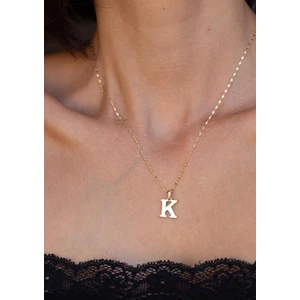 Bayar Gold 14 Ayar Altın K Harfli Plakalı Kolye