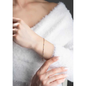 Bayar Gold 14 Ayar Altın Mavi Mineli Bileklik