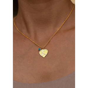 Bayar Gold 14 Ayar Altın K Harf Kalp Kolye