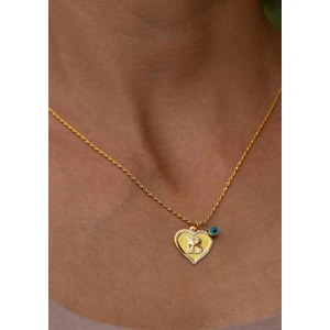 Bayar Gold 14 Ayar Altın B Harfli Nostaljik Kalp Kolye