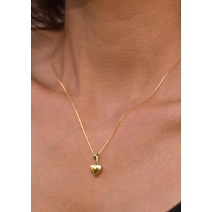 Bayar Gold 14 Ayar Altın Bombeli Kalp Kolye