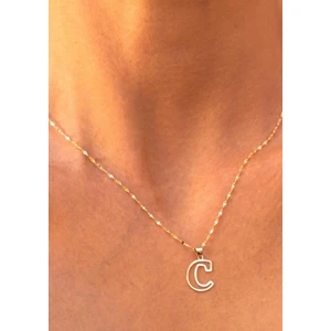 Bayar Gold 14 Ayar Altın C Harfli Soft Kolye