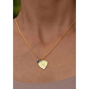 Bayar Gold 14 Ayar Altın Nostaljik Kalp E Harf Kolye