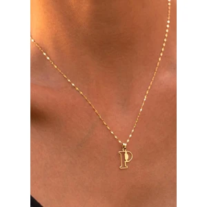 Bayar Gold 14 Ayar Altın P Harfli Soft Kolye