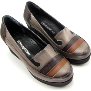 Anya Vizon Hakiki Deri Dolgu Topuklu Günlük Ayakkabı