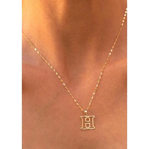 Bayar Gold 14 Ayar Altın H Harfli Soft Kolye