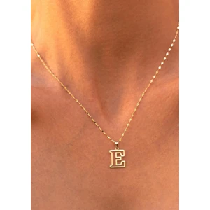Bayar Gold 14 Ayar Altın E Harfli Soft Kolye