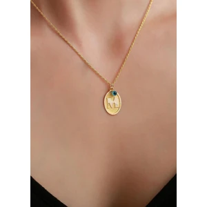 Bayar Gold 14 Ayar Altın M Harf Nostaljik Kolye